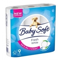 BABY SOFT 6x9'S 2PLY WHITE