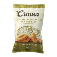 CRAVES CRISPY RINGS 12X60G CARAMEL ONION