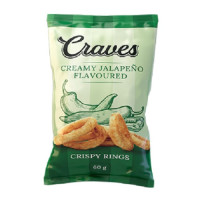 CRAVES CRISPY RINGS 12X60G CRMY JALAPENO