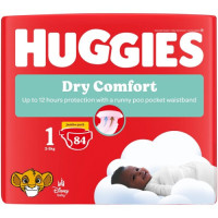 HUGGIES DRY COMFORT #1 2X84'S