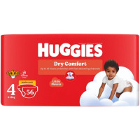 HUGGIES DRY COMFORT #4 2X56'S