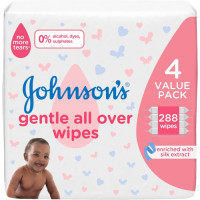 JOHNSONS BABY WIPES 3X4X72'S GENTLE/A/O