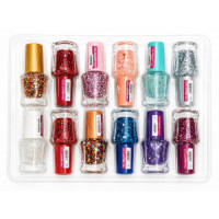 NAIL POLISH GLITTER 12X7ML TRAY