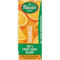 RHODES JUICE 100% 4X6X200ML ORANGE