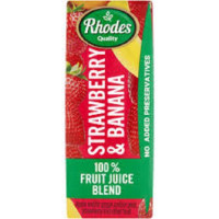 RHODES JUICE 100% 4X6X200ML STRAWB BAN